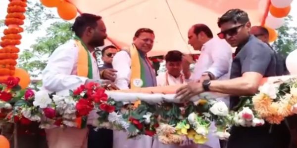 बनगांव में धामी का रोड शो भाजपा जीत को लेकर आशावादी