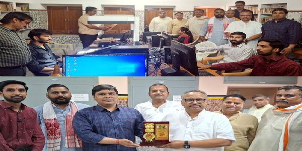 अभय जैन ग्रंथालय में आरएसएस पदाधिकारियों का भ्रमण