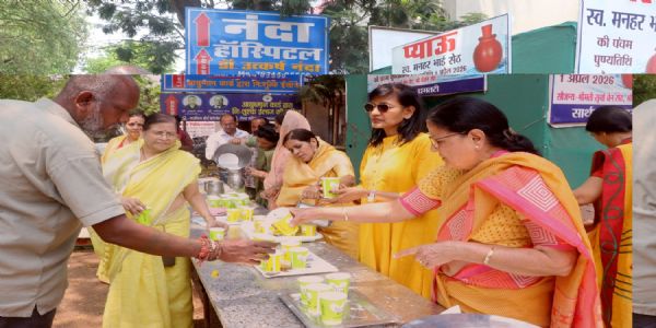 तपती धूप में सेवा की शीतल छांव - मठा सेवा से राहगीरों को मिली राहत