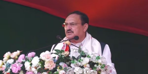 Union Minister JP Nadda is Addressing an Election Rally in Doomdooma on Monday.