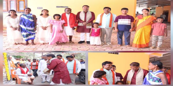 श्रीहनुमान मंदिर के प्राण प्रतिष्ठा समारोह में मंत्री केदार कश्यप हुए शामिल