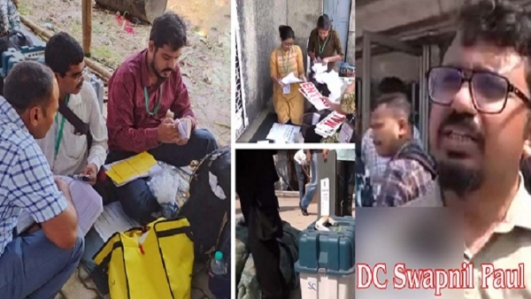 असमः चुनाव तैयारियों की मीडिया को जानकारी देते कामरूप (मेट्रो) के जिलाधिकारी