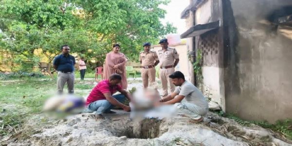 कुनौली थाना में 560 लीटर शराब का विधिवत विनष्टीकरण