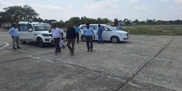 हवाई पर्यटन व एयर स्पोर्ट्स को बढ़ावा देने के लिए छह सदस्यीय टीम ने वीरपुर हवाई अड्डे का किया निरीक्षण