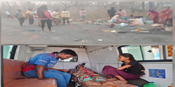 अनियंत्रित पिकअप वाहन पलटी 30 मजदूर घायल 15 गंभीर