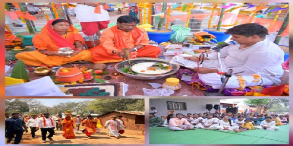 बस्तर सांसद के पैतृक ग्राम में 21 पवित्र नदियों के जल से हुआ बजरंगबली का जलाभिषेक