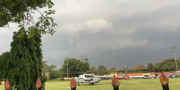 प्रधानमंत्री की सभा के पहले हेलीपैड पर हेलीकॉप्टर लैंडिग का ट्रायल पूरा, सभा स्थल को छावनी में तब्दील