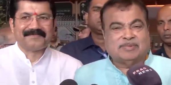 Union Minister Nitin Gadkari  talking to me join Guwahati on Tuesday.