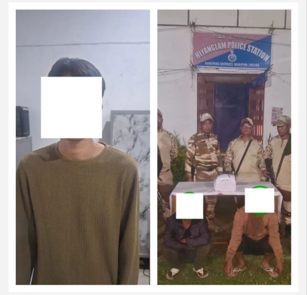 Image Related to the Two Drug Peddlers Arrested with Suspected Heroin and held KCP Cadre in Manipur.