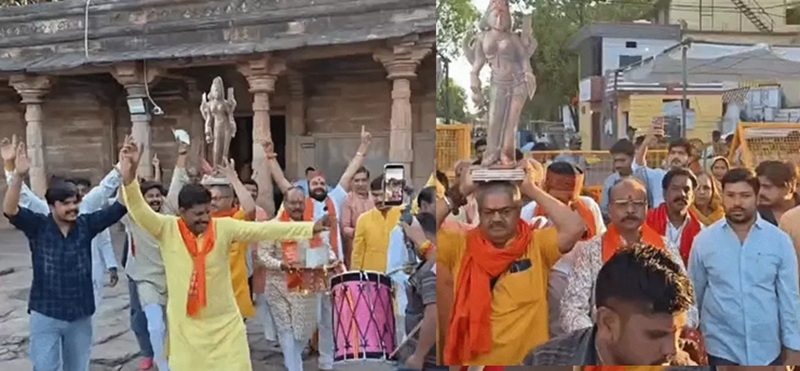 मप्र की धार भोजशाला में पूजा-अर्चना के बाद श्रद्धालुओं ने किया नृत्य