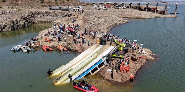 मप्र के जबलपुर बरगी डैम क्रूज हादसे के बाद की तस्वीर