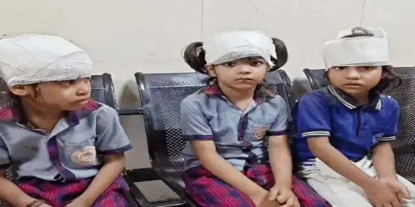 हादसे में जख्मी हुए बच्चे हादसे में जख्मी हुए बच्चे