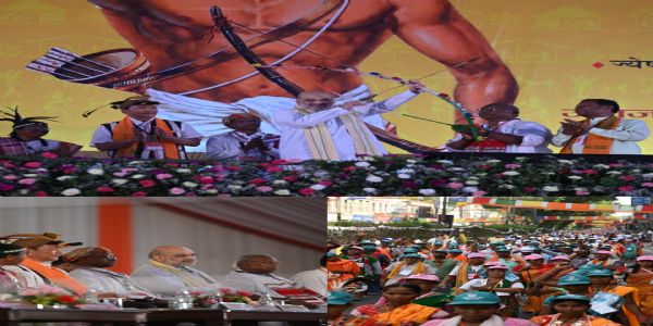 केंद्रीय मंत्री अमित शाह के साथ अन्य लोग मौजूद।