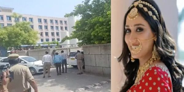 भोपाल एम्स के बाहर पुलिस बल तैनात भोपाल एम्स के बाहर पुलिस बल तैनात