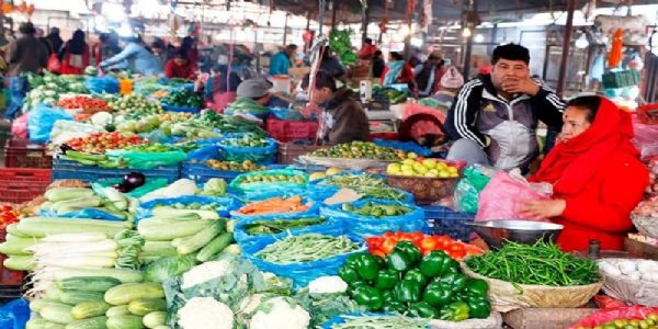नेपाल के राजधानी काठमांडू की सब्जी मंडी