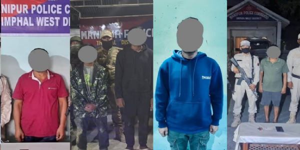 मणिपुरः गिरफ्तार उग्रवादियों की तस्वीर मणिपुरः गिरफ्तार उग्रवादियों की तस्वीर