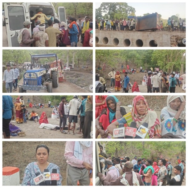 ट्रैक्टर ट्राली पलटी 4 की मौत 41 घायल पूजा करने जा रहे थे सभी एस डी एम मौके पर