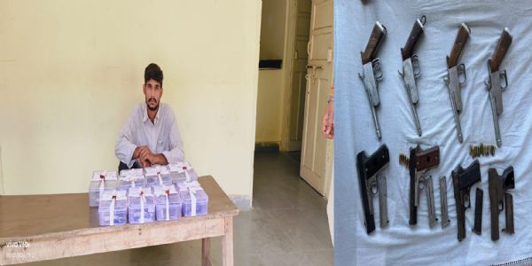 अवैध हथियारों का जखीरा बरामद : हथियार सप्लाई करने आया युवक गिरफ्तार