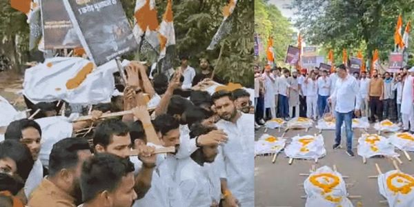 जबलपुर क्रूज हादसे पर गरमाई सियासत, भोपाल में युवा कांग्रेस का विरोध प्रदर्शन, निकाली प्रतीकात्मक शव यात्रा