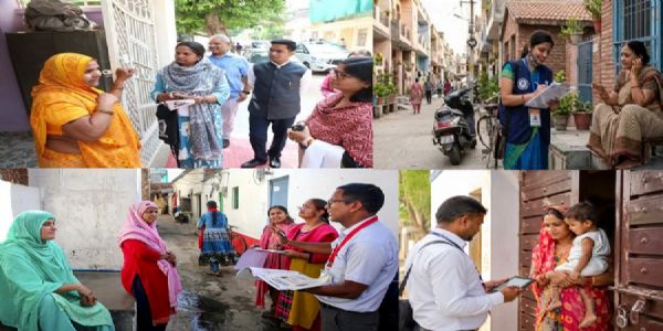 मध्य प्रदेश में जनगणना 2027 के प्रथम चरण में मकानों का सूचीकरण करते हुए अधिकारीगण (फाइल)