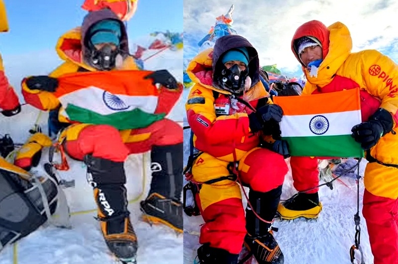 माउंट एवरेस्ट पर तिरंगा फहराते हुए अंजना यादव माउंट एवरेस्ट पर तिरंगा फहराते हुए अंजना यादव