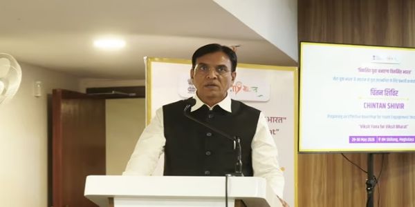 शिलांग में केंद्रीय मंत्री मनसुख मांडविया। शिलांग में केंद्रीय मंत्री मनसुख मांडविया।