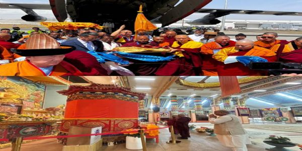 भगवान बुद्ध के प्रमुख शिष्यों के पवित्र अवशेष स्थापित