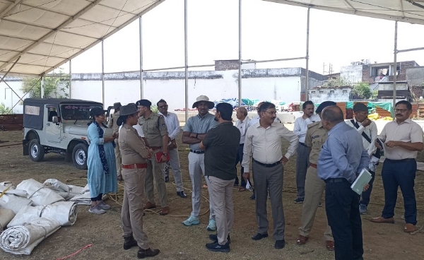 प्रस्तावित कार्यक्रम की तैयारियों का वरिष्ठ अधिकारियों ने किया निरीक्षण