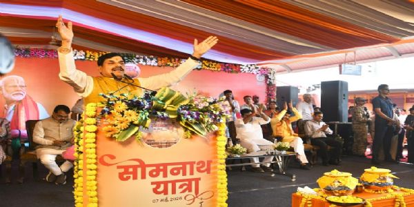 सोमनाथ स्वाभिमान यात्रा के कार्यक्रम को संबोधित करते हुए मुख्यमंत्री