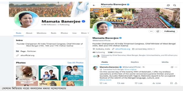 ममता बनर्जी की सोशल मीडिया प्रोफाइल