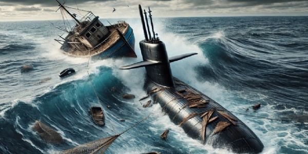 Fishing vessel collides with Marthoma Navy submarine, rescue operation underway