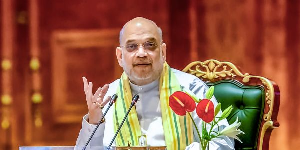 केंद्रीय गृह एवं सहकारिता मंत्री  अमित शाह द्वारा राष्ट्रीय जनतांत्रिक गठबंधन  की बैठक संबोधित करते हुए