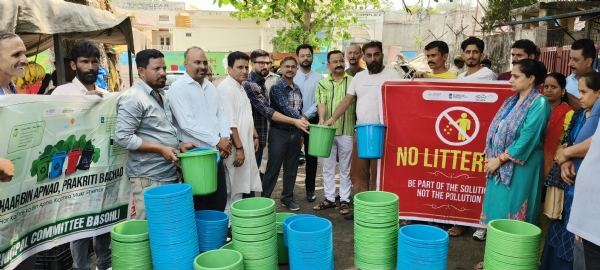 Cleanliness drive event organized at Basohli bus stand.