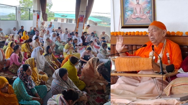 Vedic wisdom resonated at Ved Mandir, Yol, on the 63rd day of the *Yajna* ceremony; a special discourse on *Sanatan* truth was delivered. Vedic wisdom resonated at Ved Mandir, Yol, on the 63rd day of the *Yajna* ceremony; a special discourse on *Sanatan* truth was delivered.