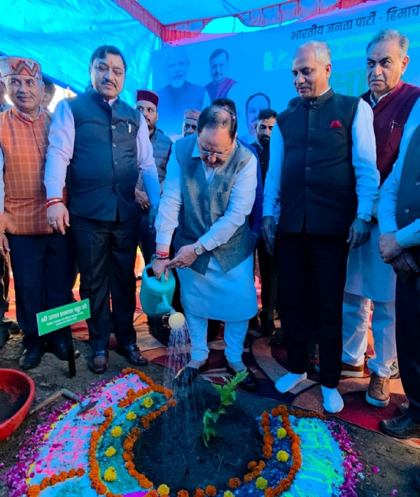 नड्डा द्वारा पौधारोपण नड्डा द्वारा पौधारोपण