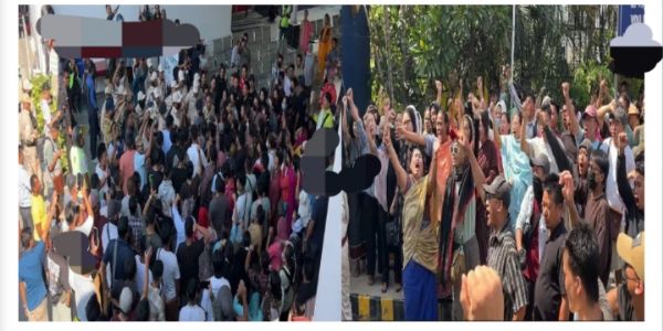 Image of the Protests Erupt at RIMS Over Admission of Kangpokpi Firing Victims.