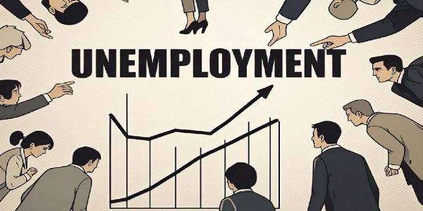 बेरोजगारी दर के लोगो का प्रतीकात्मक चित्र बेरोजगारी दर के लोगो का प्रतीकात्मक चित्र
