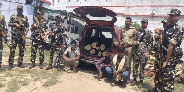 बलरामपुर में एसएसबी ने किया चंदन तस्करी का भंडाफोड़, तीन गिरफ्तार