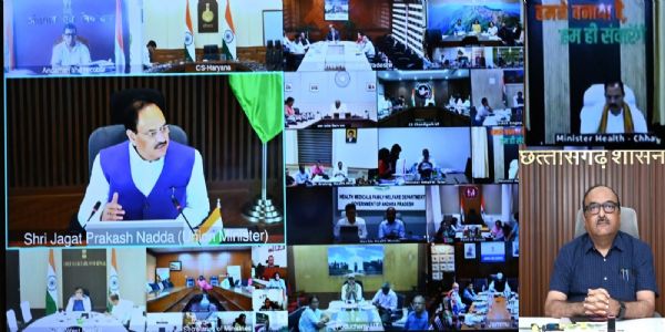 टीबी मुक्त भारत अभियान को लेकर केन्द्रीय स्वास्थ्य मंत्री जेपी नड्डा ने की स्वास्थ्य मंत्री व मुख्य सचिव से चर्चा
