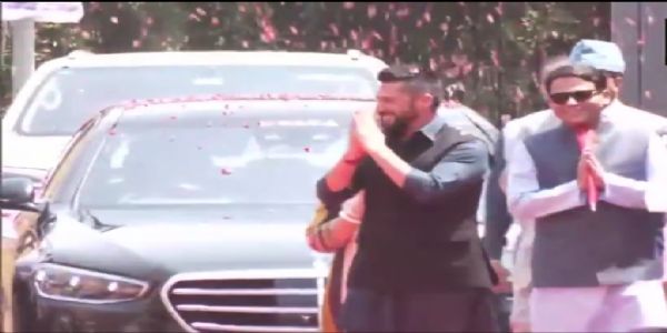भाजपा मुख्यालय में रवि लामिछाने का भव्य स्वागत
