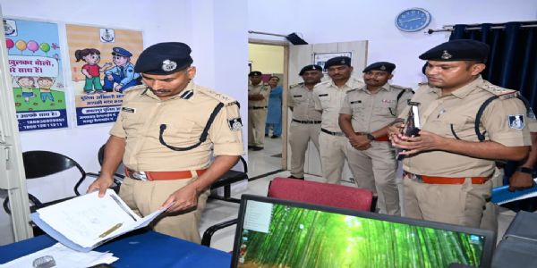 पुलिस अधीक्षक ने किया थाने का निरीक्षण, लंबित मामलों के शीघ्र निराकरण के दिए निर्देश