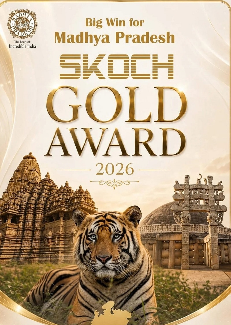 मध्य प्रदेश पर्यटन को मिला ‘स्कॉच गोल्ड अवार्ड 2026’ मध्य प्रदेश पर्यटन को मिला ‘स्कॉच गोल्ड अवार्ड 2026’