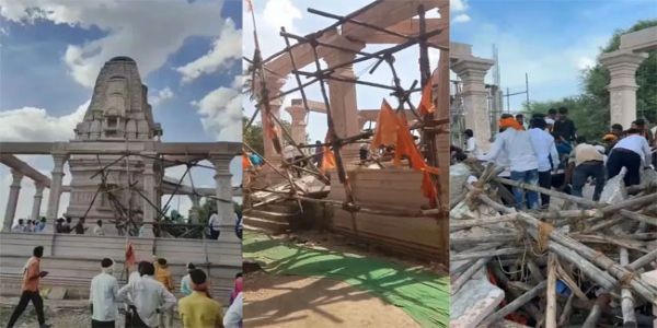 फोटो: परभणि जिले में निर्माणाधीन हनुमान मंदिर का हिस्सा गिरने के बाद राहत और बचाव कर रहे नागरिक फोटो: परभणि जिले में निर्माणाधीन हनुमान मंदिर का हिस्सा गिरने के बाद राहत और बचाव कर रहे नागरिक