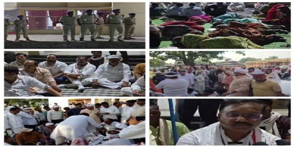 किसानों की समस्याओं को लेकर कांग्रेस का प्रदर्शन, एसडीएम कार्यालय के बाहर देर रात तक धरने पर बैठे कार्यकर्ता