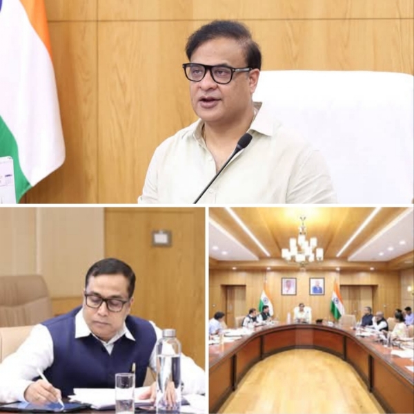 दिसपुर स्थित लोक सेवा भवन में आठ प्रमुख विभागों के बजट प्रस्तावों की समीक्षा करते हुए मुख्यमंत्री डॉ हिमंत बिस्व सरमा।