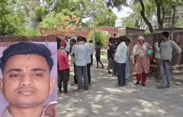 सोनीपत: परिवार के सदस्य अस्पताल में इनसेट         में मृतक विशाल का फाइल फोटो