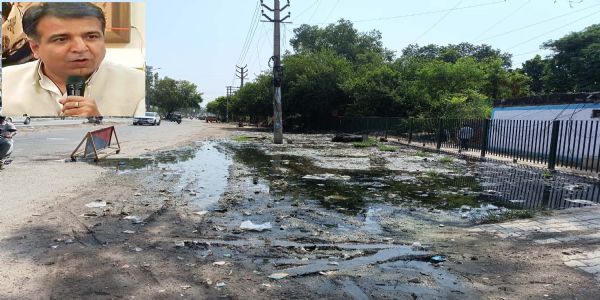 गुरुग्राम: महरौली रोड पर सडक़ के साथ बरसाती नाला नहीं बनाया, हालात हुए बदतर: पंकज डावर