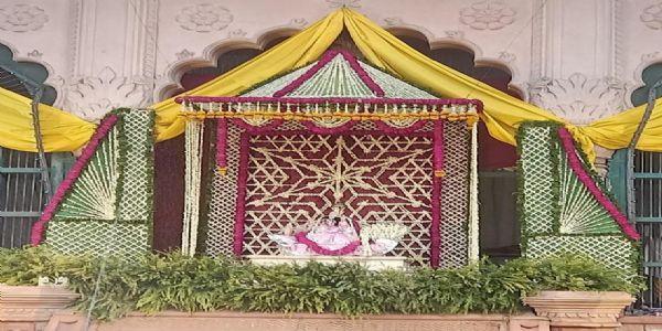 बांकेबिहारी में उमड़ा सैलाब, बगीचे में विराजे ठा. छोटे राधारामनलाल