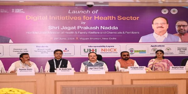 दिल्ली में आयोजित  ‘डिजिटल हेल्थ इनिशिएटिव्स लॉन्च कार्यक्रम’ की तस्वीर