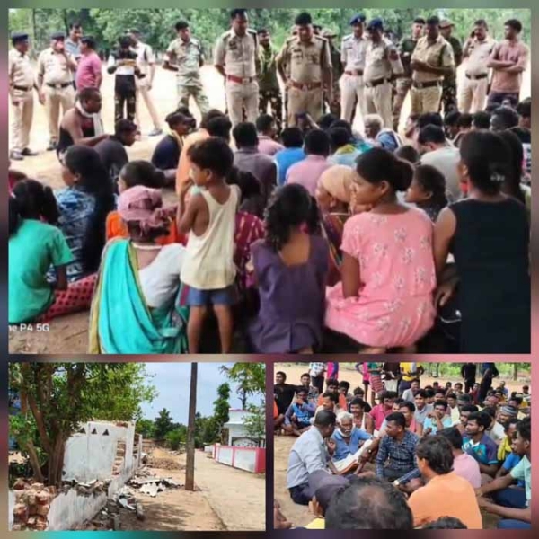 ग्रामीणों ने धर्मांतरित महिला के घर की बाउंड्रीवाल तोडी, गांव में तनाव का माहाैल